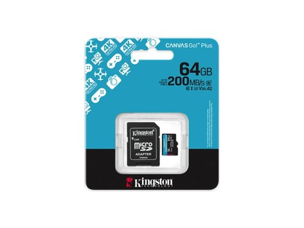 &u+ MICRO SD ORIGINAL 64 GB KINGSTON GO PLUS 